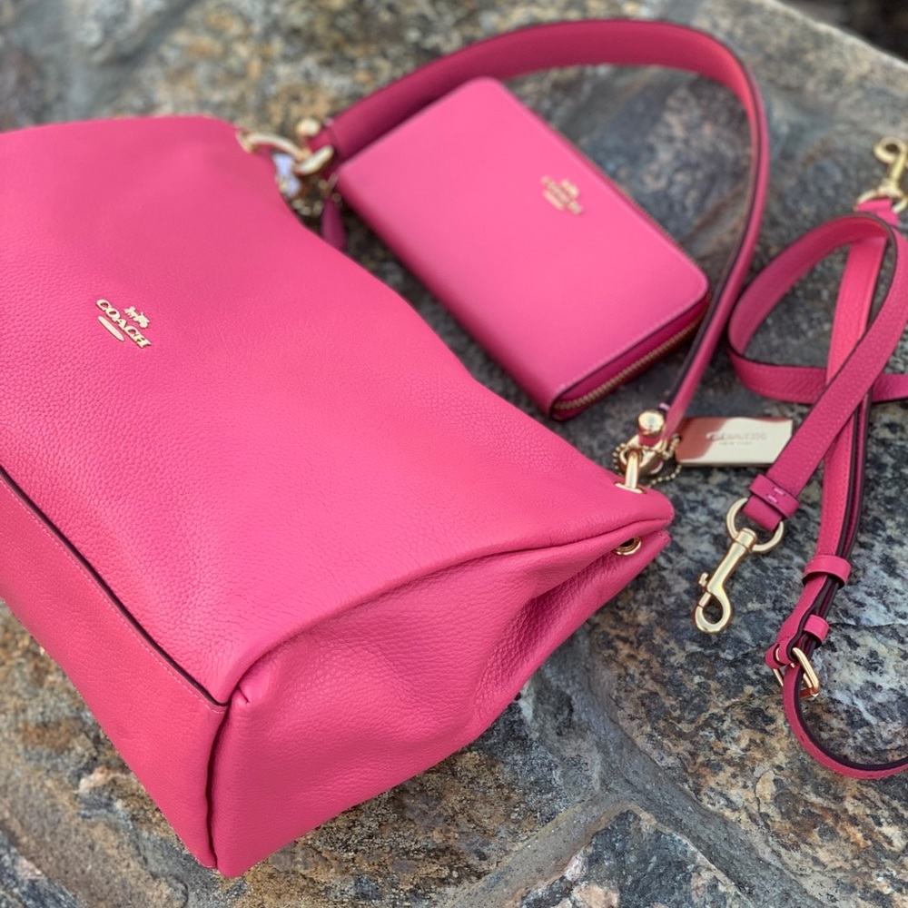 Coach Mia Leather Shoulder Bag / Crossbody Set - Picture 7 of 8